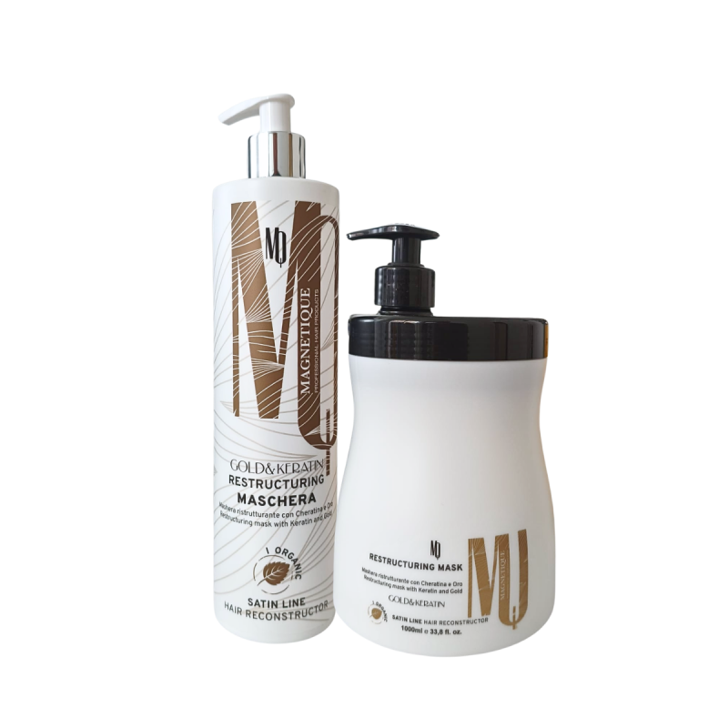 Magnetique Gold & Keratin Mask - regenerująca maska do włosów suchych i zniszczonych 500ml / 1000ml
