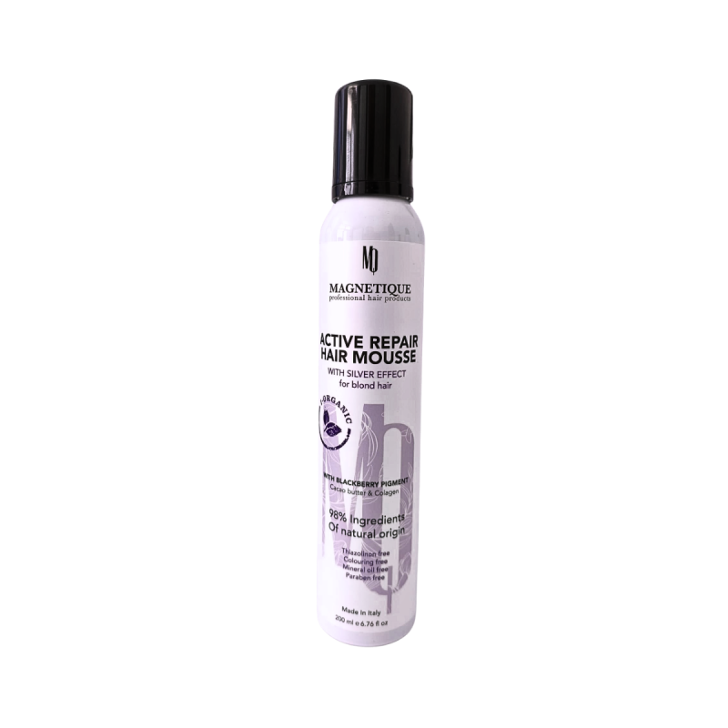 Magnetique Active Repair Hair Mousse With Silver Effect - pianka regenerująca do włosów blond