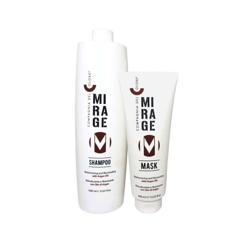 Zestaw Compagnia del Colore Mirage Maska + Szampon - zabieg nawilżająco-odbudowujący do włosów