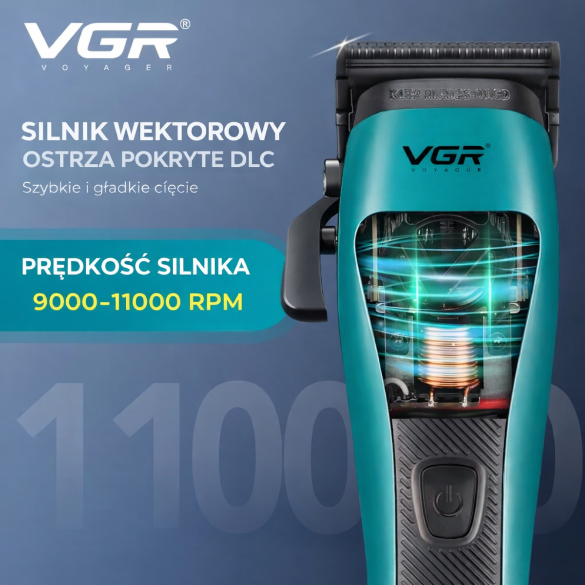 VGR V-035C Vector - maszynka z 3 wymiennymi obudowami