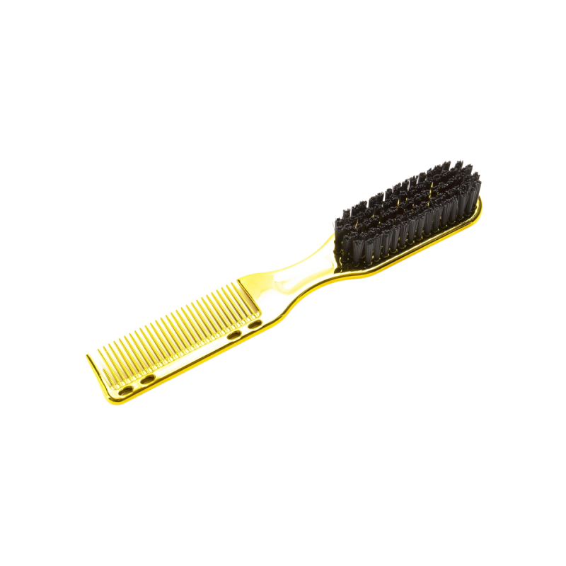 Fox Fade&Beard Brush Gold - szczotka barberska z grzebieniem