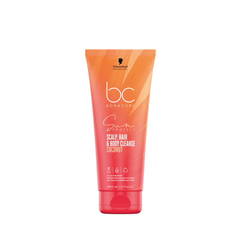 Schwarzkopf Bonacure Sun Protect Shampoo Scalp, Body and Hair - szampon oczyszczający skórę głowy, włosy i ciało