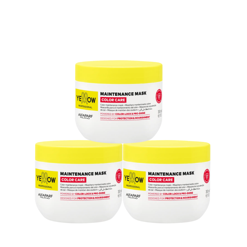Zestaw Yellow Color Care Maintenance Mask - maska do włosów farbowanych 3x300ml