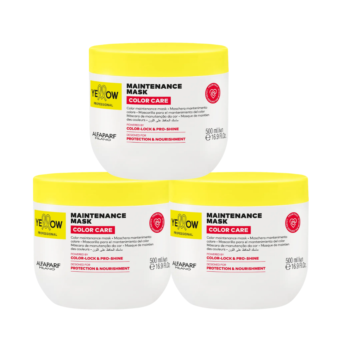 Zestaw Yellow Color Care Maintenance Mask - maska do włosów farbowanych 3x500ml