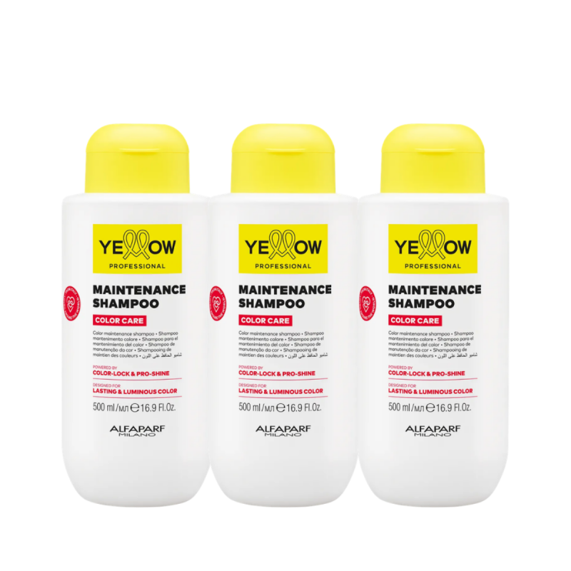 Zestaw Yellow Color Care Maintenance Shampoo - szampon do włosów farbowanych 3 x 500 ml
