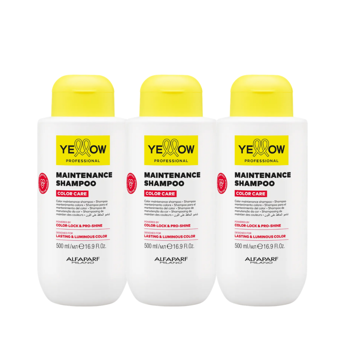 Zestaw Yellow Color Care Maintenance Shampoo - szampon do włosów farbowanych 3 x 500 ml