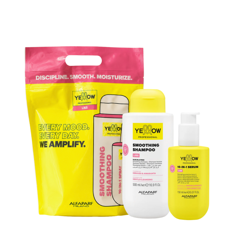 Letni Zestaw do Pielęgnacji Yellow Liss Kit - szampon wygładzający + spray 10w1