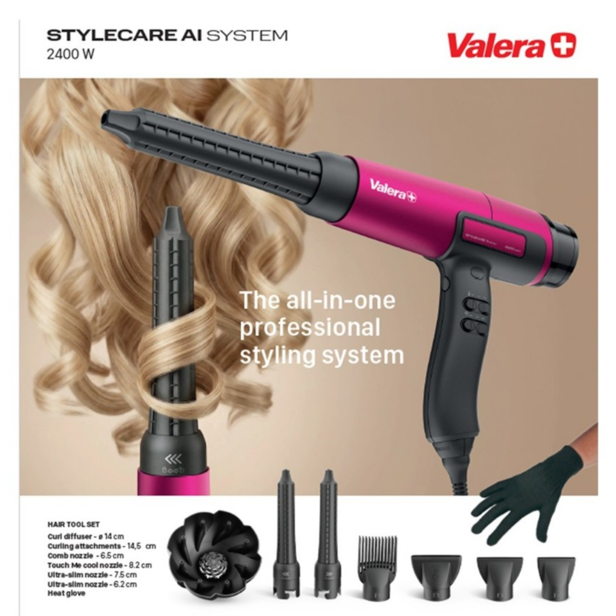 Valera StyleCare AI System - suszarka do włosów z 7 końcówkami 2400W